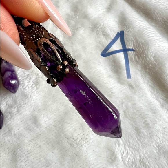 Amethyst or Obsidian Divination PENDULUM Necklace/ Pendant - Picture 5 of 11
